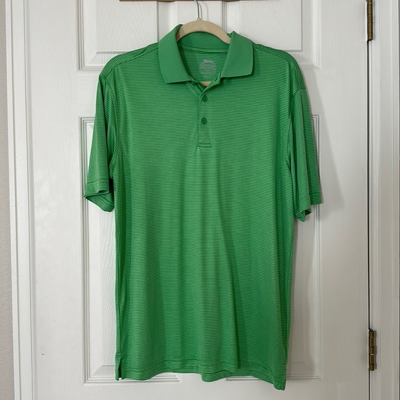 Slazenger Mens Green Stripe Golf Polo Size M - Picture 1 of 3